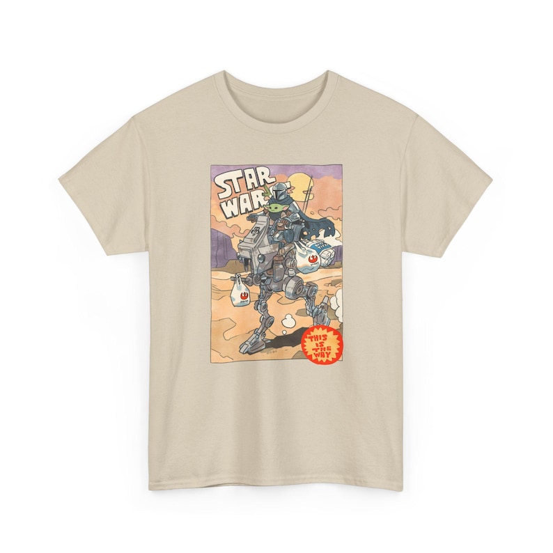 Vintage Star Wars The Mandalorian And Grogu Shirt, Grogu Bounty Hunter Shirt, 90s Style Star Wars Shirt, Baby Yoda Tee, Mandalorian Shirt image 2