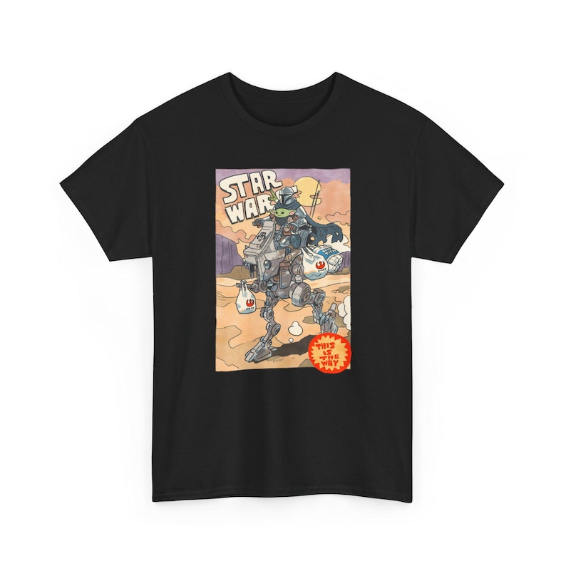 Vintage Star Wars The Mandalorian And Grogu Shirt, Grogu Bounty Hunter Shirt, 90s Style Star Wars Shirt, Baby Yoda Tee, Mandalorian Shirt image 5