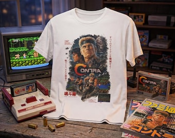 Camiseta de videojuegos - Camisetas retro de videojuegos, camiseta de waifu gamer / camiseta de videojuegos de disparos de los 80