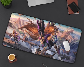 Alfombrilla de escritorio con diseño de Miss Fortune y conejita de batalla / League of Legends
