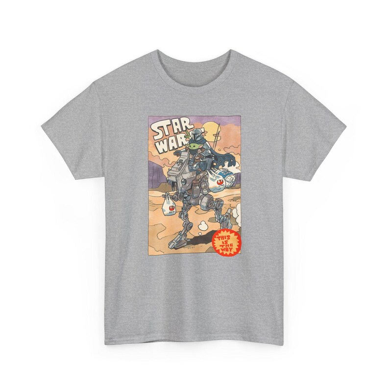Vintage Star Wars The Mandalorian And Grogu Shirt, Grogu Bounty Hunter Shirt, 90s Style Star Wars Shirt, Baby Yoda Tee, Mandalorian Shirt image 3