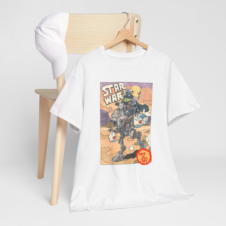 Vintage Star Wars The Mandalorian And Grogu Shirt, Grogu Bounty Hunter Shirt, 90s Style Star Wars Shirt, Baby Yoda Tee, Mandalorian Shirt image 1