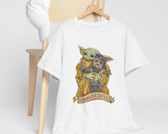 Camiseta vintage de Star Wars de The Mandalorian y Grogu, camiseta de Grogu el cazarrecompensas, camiseta de Star Wars estilo años 90, camiseta de Baby Yoda, camiseta de Mandalorian