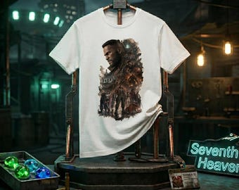 Vintage - Camiseta de Final Fantasy VII: Camiseta con estampado artístico de Barret
