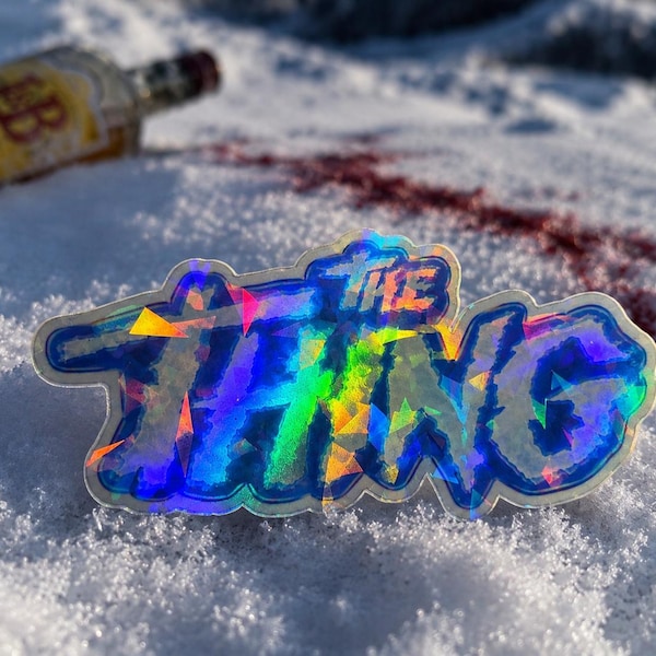 John Carpenter's The Thing Holographic Vinyl Sticker, 80s Sci Fi Horror Movie Decal
