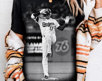Comfort Colors Shohei Ohtani Dodgers Shirt, Vintage Ohtani #17 Helmet Tap Celebration Graphic Tee, Los Dodgers MLB Bootleg T-Shirt,