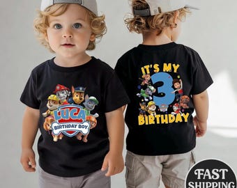 Patrol Birthday Boy/Girl Shirt, Custom Family Patrol Shirt, Family Matching Birthday Shirt, Personalized Birthday Shirt, Paw Birthday Party