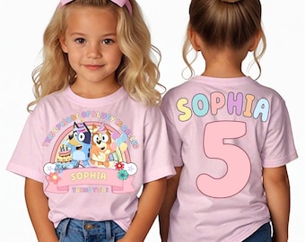Personalized Blue Dog Birthday Shirt, Custom Toddler Tee