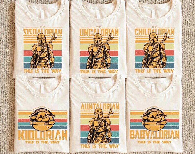 Dadalorian-skjorta, Mandalorian pappa och son-tröja, Star Wars-familjetröja, fars dag-present, Mandalorian och Baby Yoda matchande tröjor bild 4