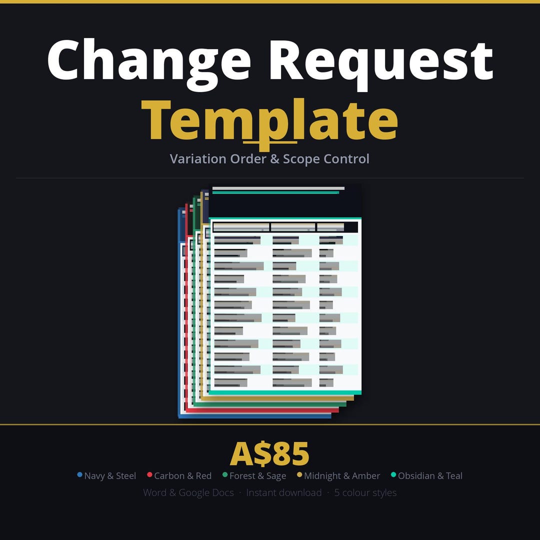 Change Request Template Word — Project Variation Order — IT MSP Scope ...