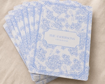 Alternativa ao livro de assinaturas de casamento feito com cartas de baralho, cartões personalizados para mensagens dos convidados, cartões com conselhos para o casamento, lembrança para assinaturas, presente de casamento exclusivo.