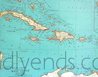 1939 West Indies Atlas Map