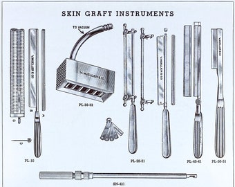 1950's Medical Instruments, Not Reproduction, Vintage Publication, Human Anatomy