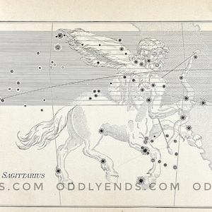 1900s Sagittarius Constellation, Not Reproduction, Antique Publication, Astronomy, Space, Stars, Vintage Home Decor