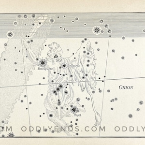 1900s Orion Constellation, Not Reproduction, Antique Publication, Astronomy, Space, Stars, Vintage Home Decor