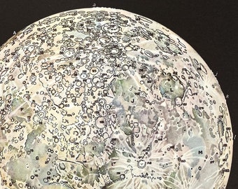 1950s Moon Surface, Vintage Space Astronomy, Not Reproduction, Antique Home Decor