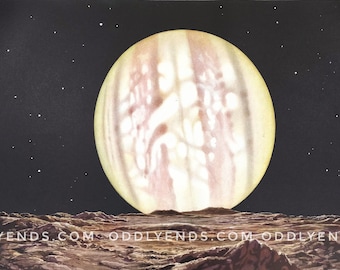 1930's Rare Jupiter & Moon, Not Reproduction, Vintage Publication, Astronomy, Original Space Plate