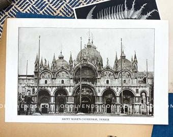 1920's Saint Marks Cathedral, Venice, Not Reproduction, Vintage Publication, Italy