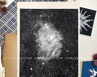 1950s Space Nebulas, Vintage Space Astronomy, Not Reproduction, Antique Home Decor (ref635)