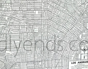 1941 Los Angeles California LA Vintage City Atlas Map