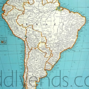 1939 South America Atlas Map