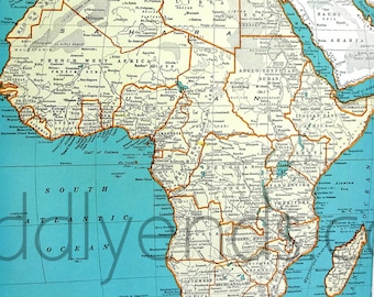 1939 Africa Vintage Atlas Map