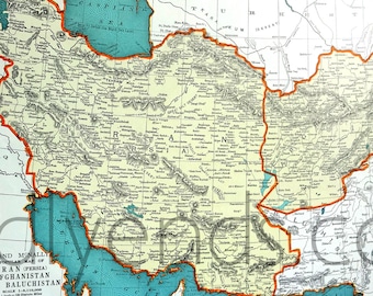 1939 Iran & Afghanistan Atlas Map