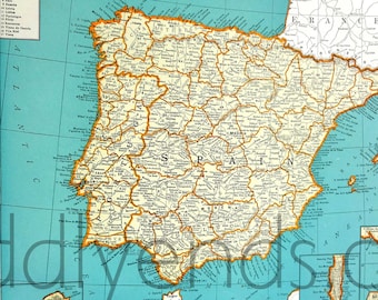 1939 Spain Atlas Map