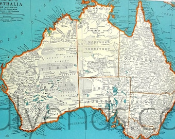 1939 Australia Vintage Atlas Map