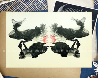 Real 1958 Holtzman Inkblot Plate Board, EXTREMELY RARE, Not Reproduction, Vintage Publication, Rorschach Test (ref5)