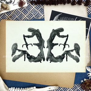 Real 1958 Holtzman Inkblot Plate Original Board, EXTREMELY RARE, Not Reproduction, Vintage Publication, Rorschach Test (ref6)
