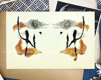 Real 1958 Holtzman Inkblot Plate Board, EXTREMELY RARE, Not Reproduction, Vintage Publication, Rorschach Test (ref6)