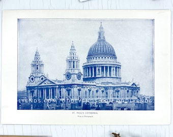 1920's St Paul's Cathedral, Not Reproduction, Vintage Publication, London, England