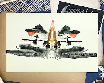 Real 1958 Holtzman Inkblot Plate Board, EXTREMELY RARE, Not Reproduction, Vintage Publication, Rorschach Test (ref6)