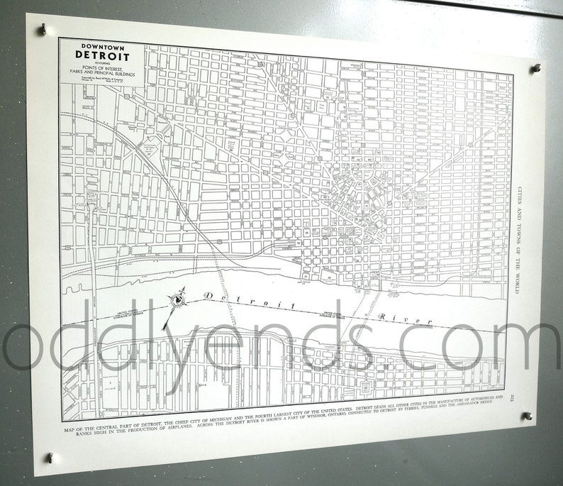 1939 Detroit Michigan Vintage City Atlas Map image 1