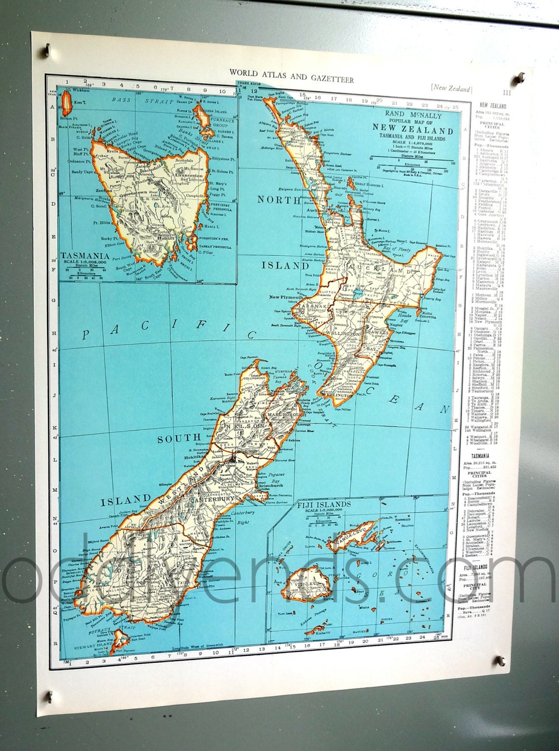 1939 New Zealand Vintage Atlas Map Etsy