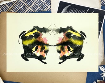 Real 1958 Holtzman Inkblot Board, EXTREMELY RARE, Not Reproduction, Vintage Publication, Rorschach Test (ref6)