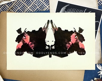 Real 1958 Holtzman Inkblot Plate Board, EXTREMELY RARE, Not Reproduction, Vintage Publication, Rorschach Test (ref4)