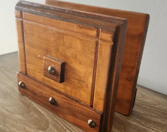 Rustic Hand-Crafted Wooden Napkin Holder