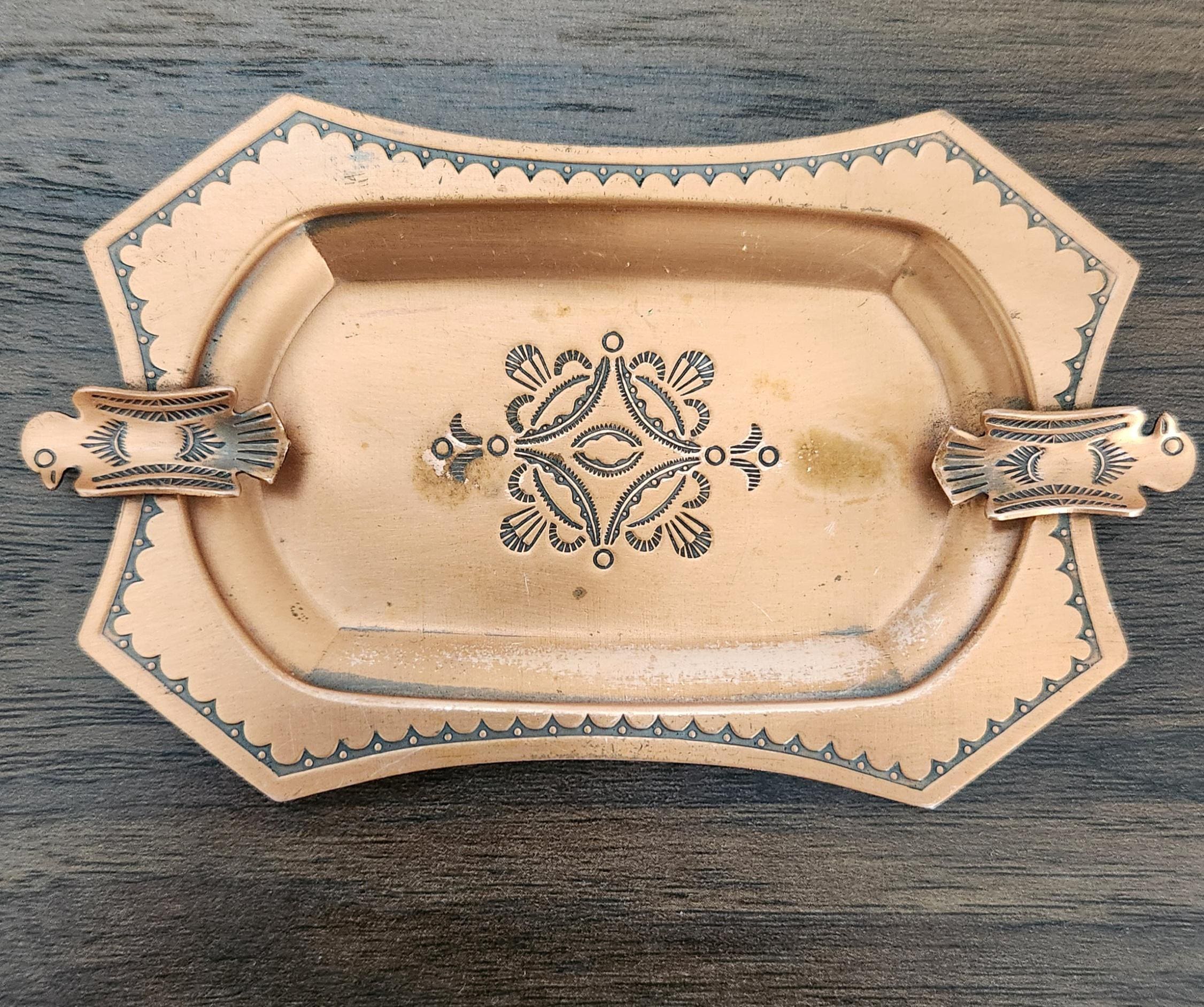 Vintage Copper Thunderbird Ashtray – Fred Harvey Era Southwestern