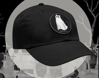 Gorra con parche de gato fantasma (disponible en diferentes colores)