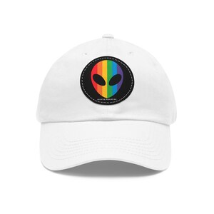 Rainbow Alien Head Patch Hat (Diff Hat Colors Available) image 2