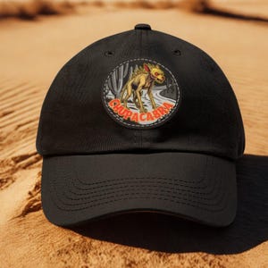Chupacabra Patch Dad Hat | Leather Round Patch, Cryptid Cap