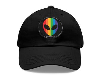 Gorra con parche de cabeza de alienígena arcoíris (disponible en diferentes colores)