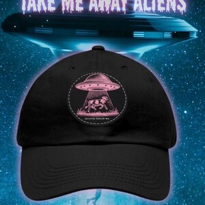 Boné estilo "Abdução Alienígena" com Patch | Boné de Couro com Patch