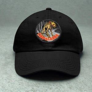 Chupacabra Patch Dad Hat | Leather Round Patch, Cryptid Cap