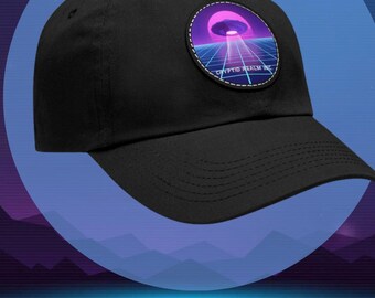Sombrero retro estilo synth de los 80 con parche de OVNI (disponible en diferentes colores).