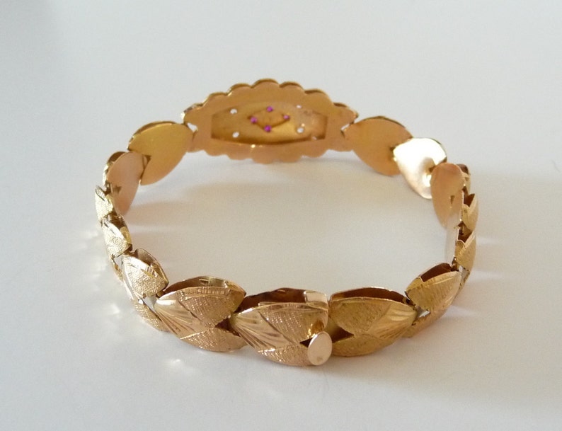 18k Gold Link Bracelet Fine Gold Jewelry Link Style Vintage from TreasuresOfGrace image 3