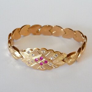 18k Gold Link Bracelet Fine Gold Jewelry Link Style Vintage from TreasuresOfGrace image 2