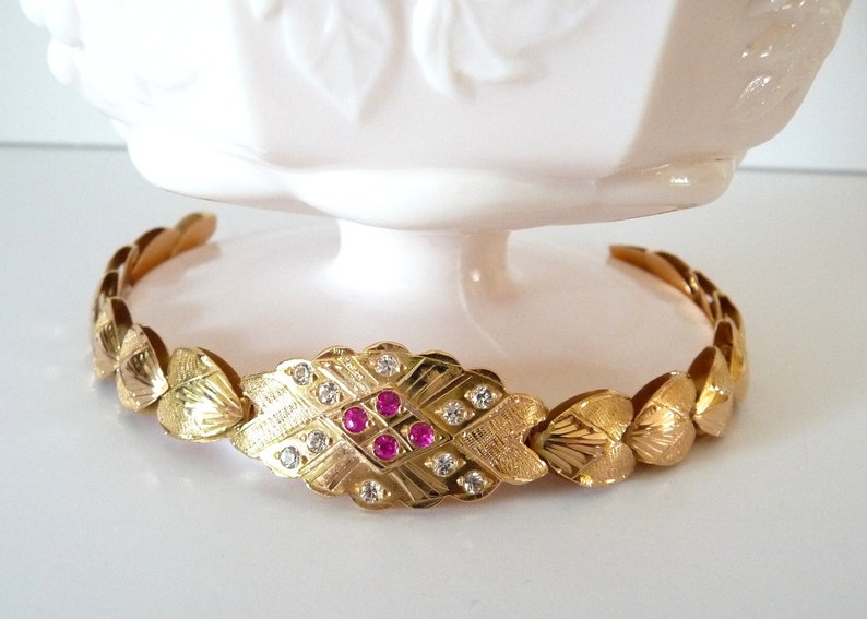 18k Gold Link Bracelet Fine Gold Jewelry Link Style Vintage from TreasuresOfGrace image 1